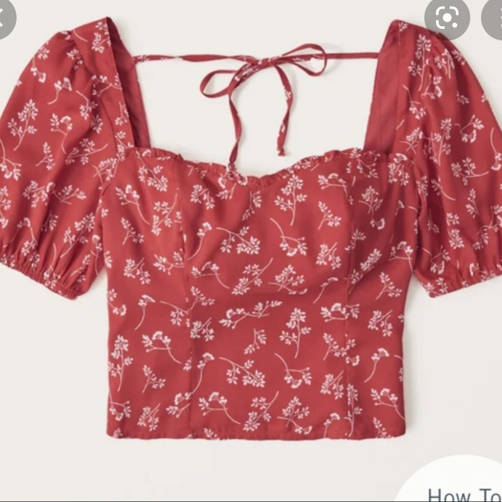 Abercrombie & Fitch Puff Sleeve Squareneck Top (S)